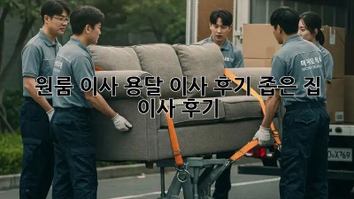 원룸 이사, 용달 이사 후기: 좁은 집 이사 후기