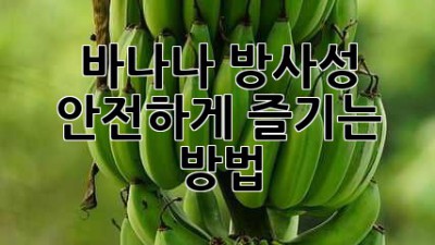바나나 방사성? 🍌 안전하게 즐기는 방법!
